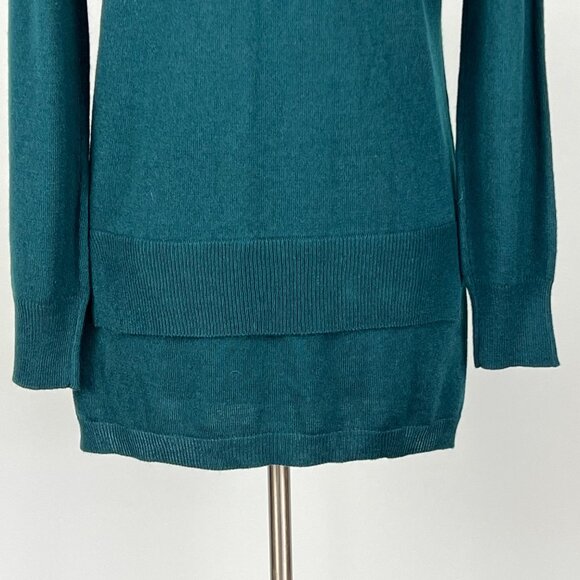 Charlie Paige Womens Tunic Sweater Teal Green Knit Long Sleeve size Small Medium - Picture 8 of 13